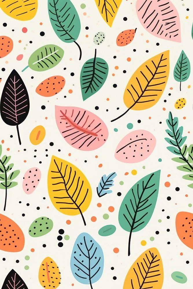 Cute leaf summer pattern plant backgrounds. AI generated Image by rawpixel.