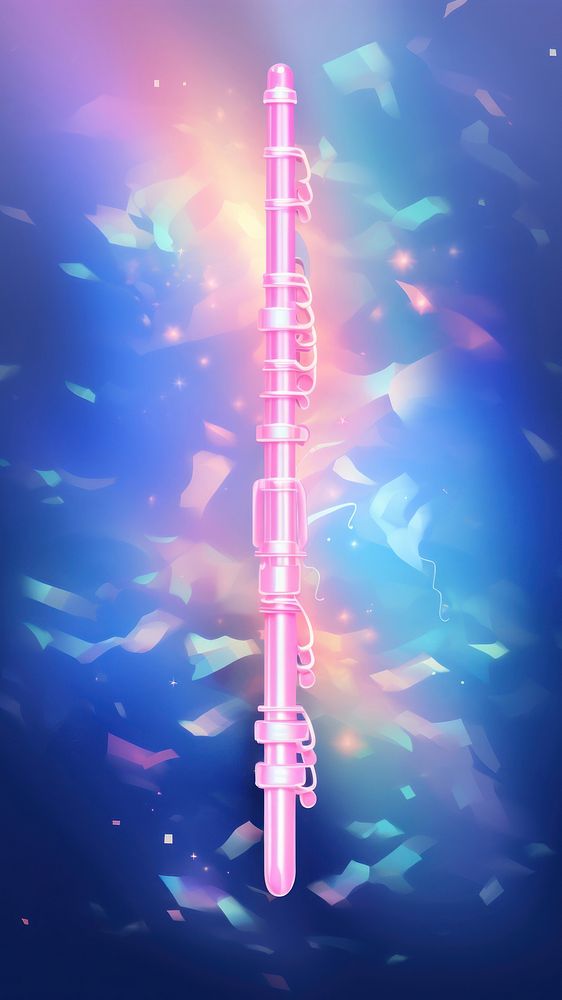 Pastel Flute flute oboe illuminated. AI generated Image by rawpixel.