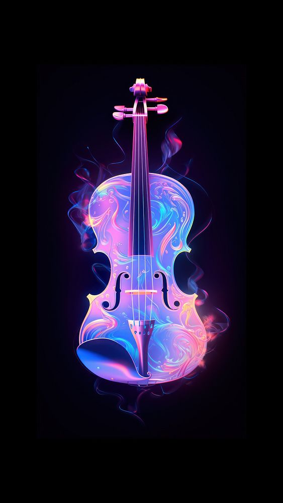 Pastel violin illuminated performance creativity. AI generated Image by rawpixel.