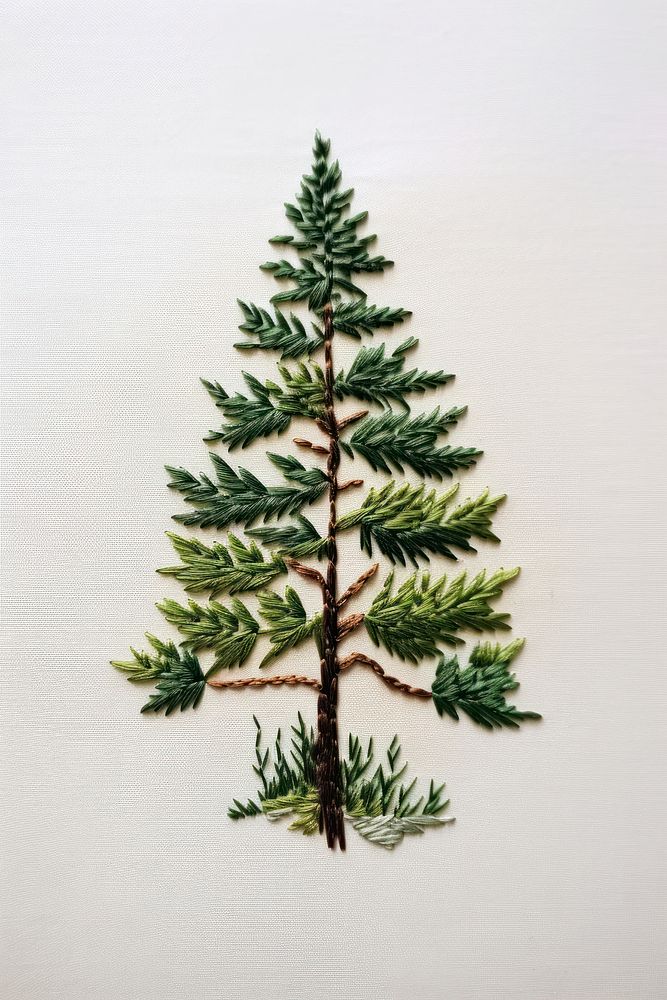 Tree pine embroidery christmas. AI generated Image by rawpixel.