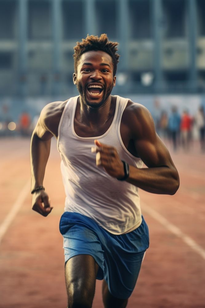 Portrait running sports adult. AI generated Image by rawpixel.