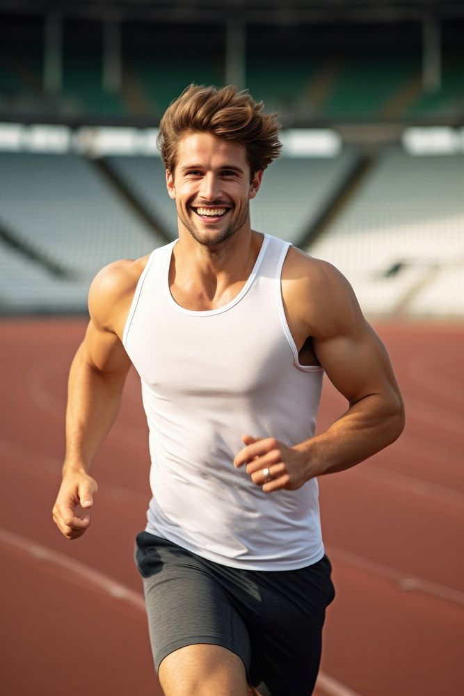 Running sports portrait jogging. AI generated Image by rawpixel.