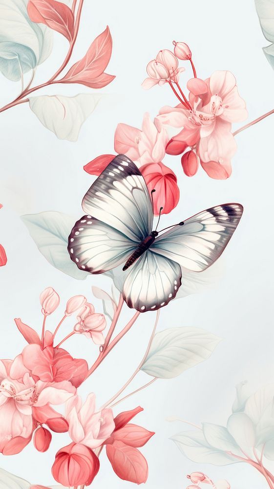 Butterfly flower pattern petal. AI generated Image by rawpixel.
