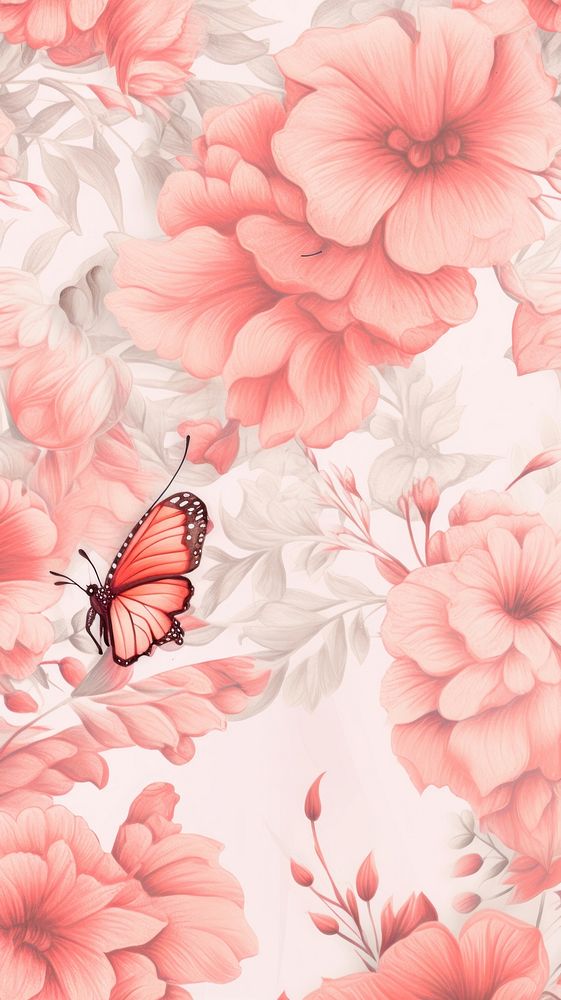 Butterfly flower backgrounds pattern. AI generated Image by rawpixel.