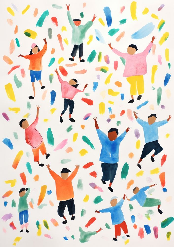 A Happy children celebrating art confetti paper. AI generated Image by rawpixel.
