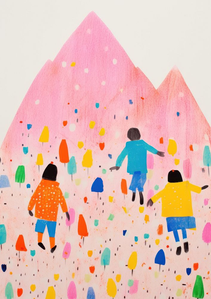 Children celebrating art paper togetherness. AI generated Image by rawpixel.