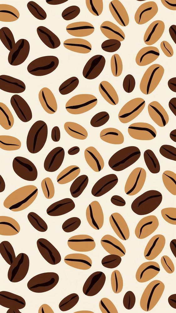 Coffee pattern coffee bean backgrounds. AI generated Image by rawpixel.