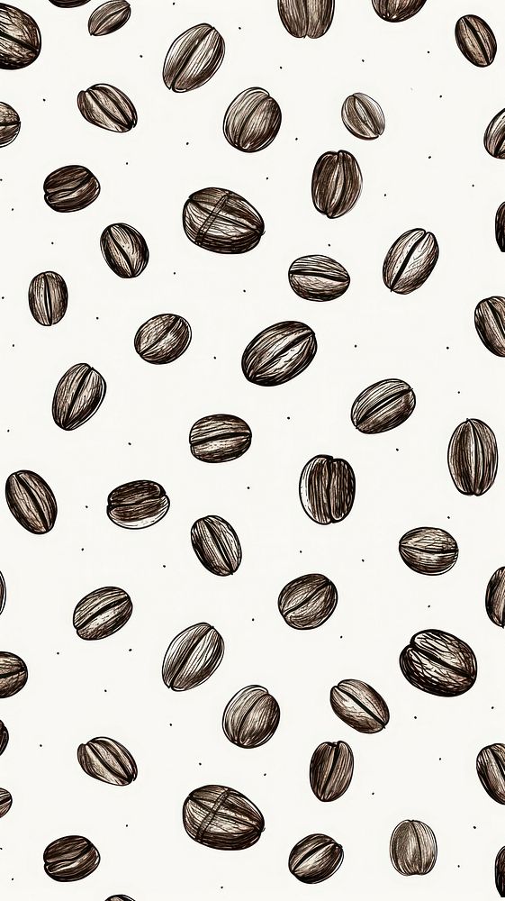 Coffee backgrounds pattern coffee beans. AI generated Image by rawpixel.