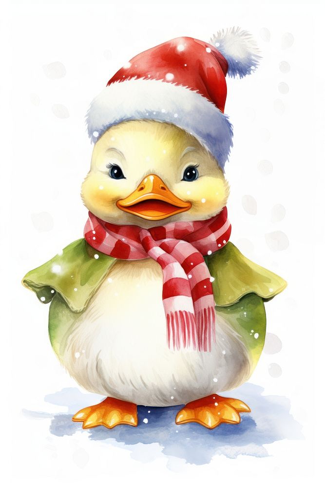 Christmas duck snowman animal winter. AI generated Image by rawpixel.