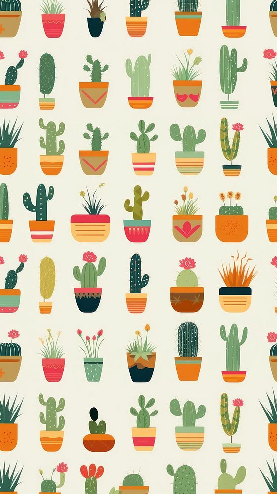 Cacti pattern backgrounds cactus. AI generated Image by rawpixel.