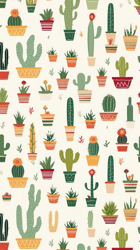 Cacti backgrounds pattern cactus. AI generated Image by rawpixel.