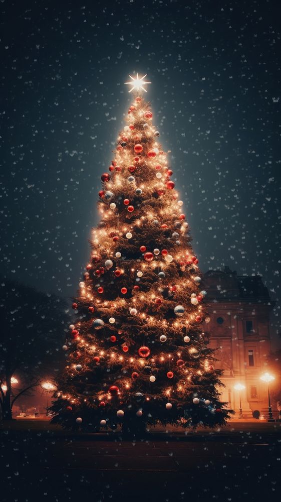 Chrismas tree celebration christmas night. AI generated Image by rawpixel.