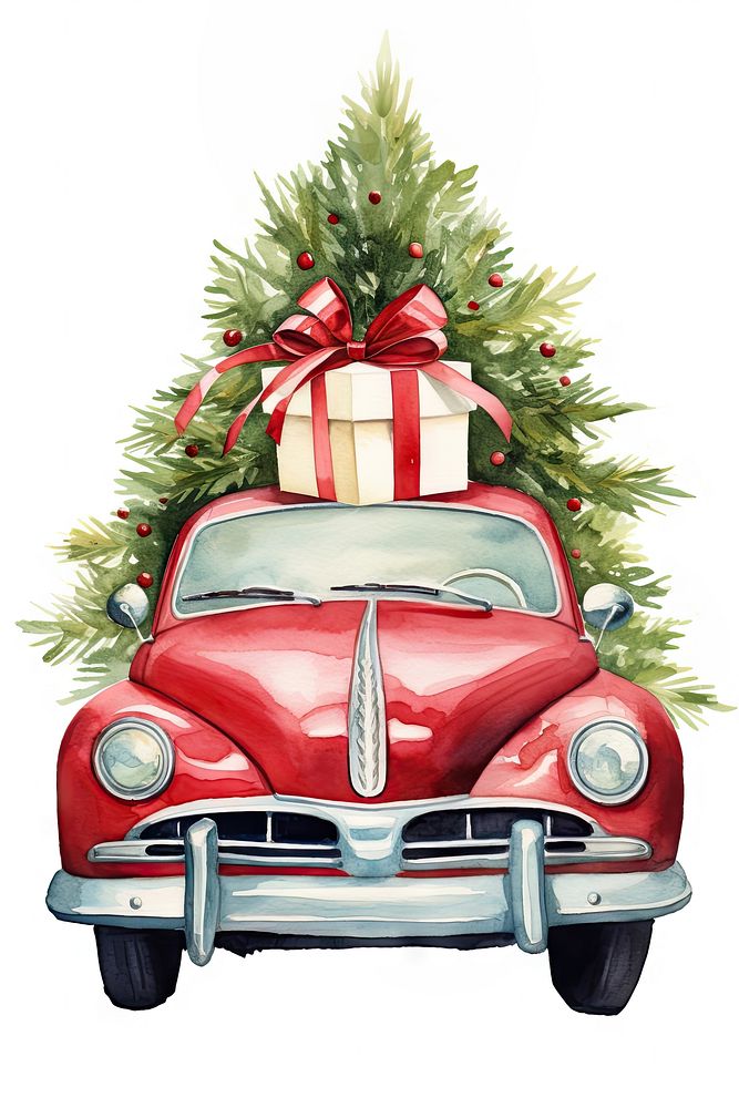 Christmas tree car vehicle. AI Free Photo Illustration rawpixel