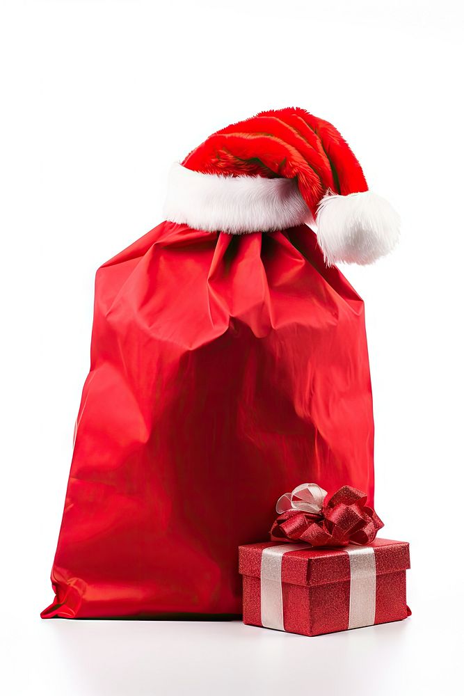 Christmas cloth bag present gift white background. AI generated Image by rawpixel.