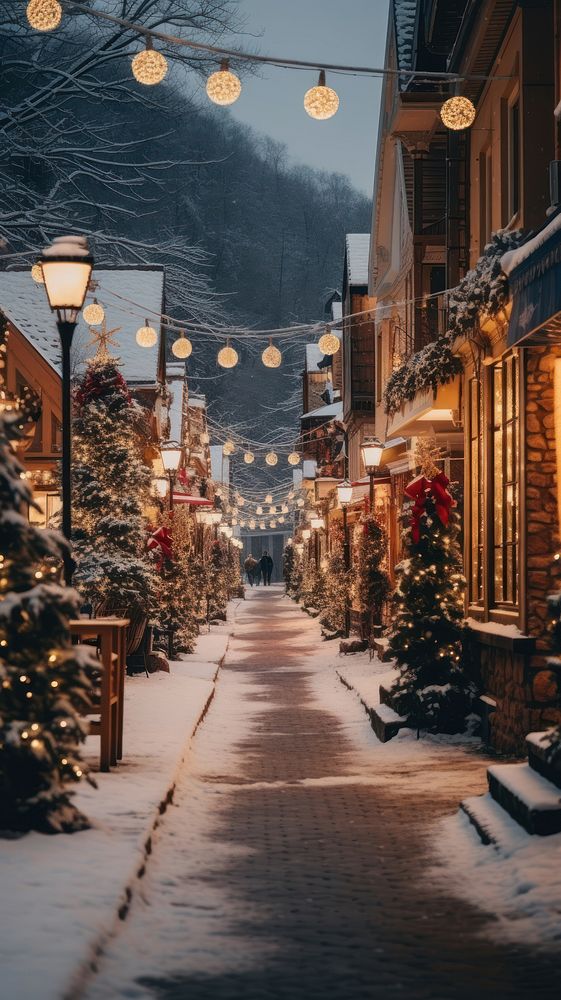 Christmas town christmas winter street. 