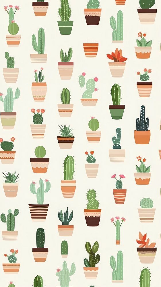 Succulents backgrounds pattern cactus. AI generated Image by rawpixel.