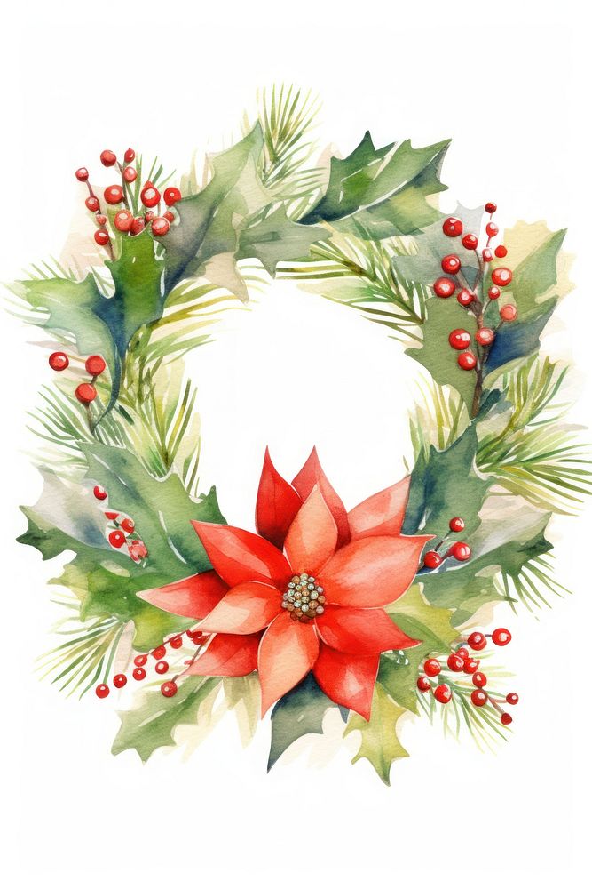 Wreath Christmas wreath christmas pattern. AI generated Image by rawpixel.