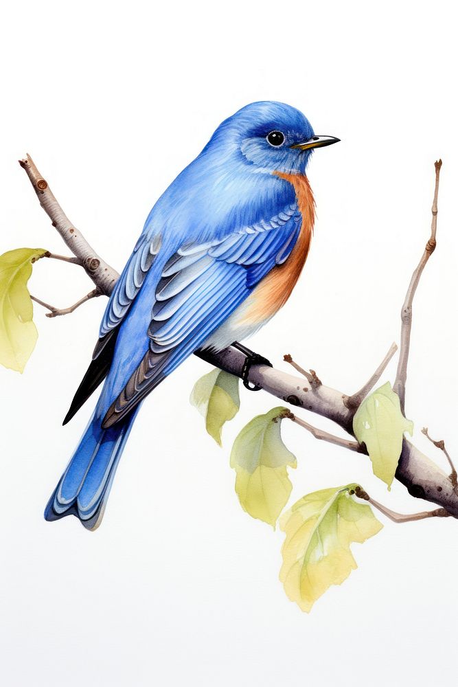 Bird animal branch blue. AI generated Image by rawpixel.
