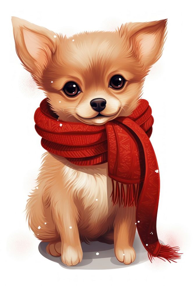 Animals puppy mammal scarf pet. AI generated Image by rawpixel.
