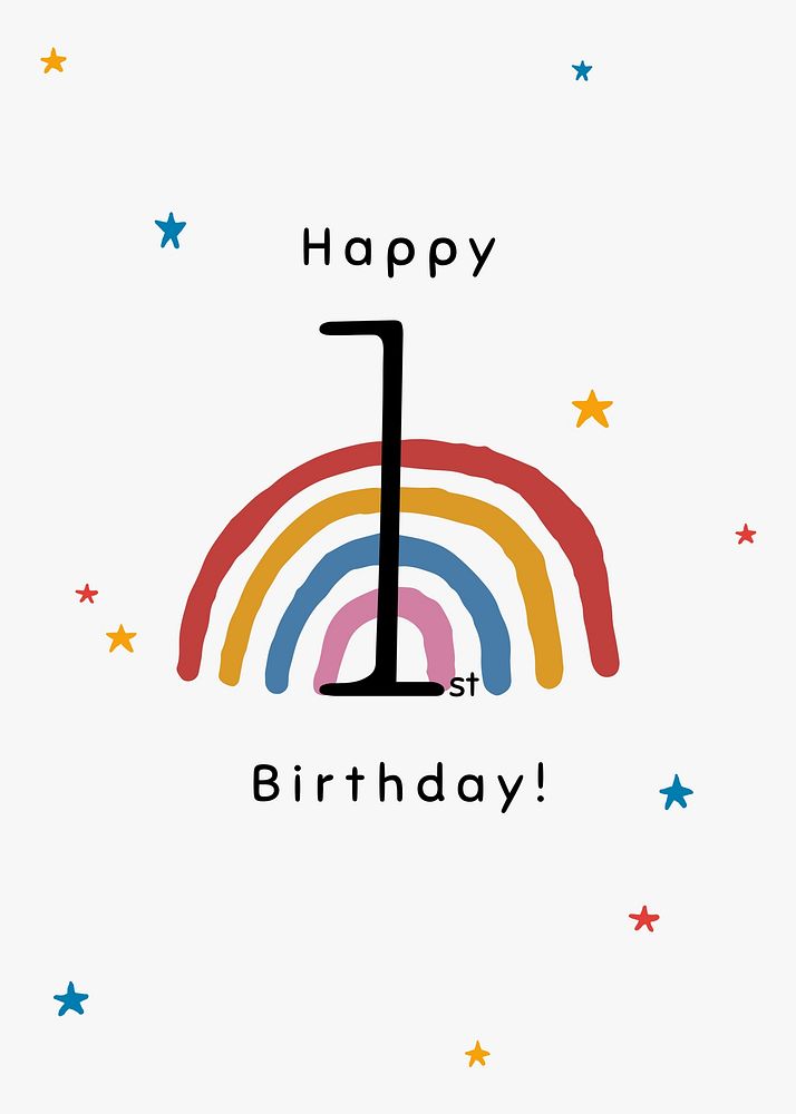 Rainbow birthday card template