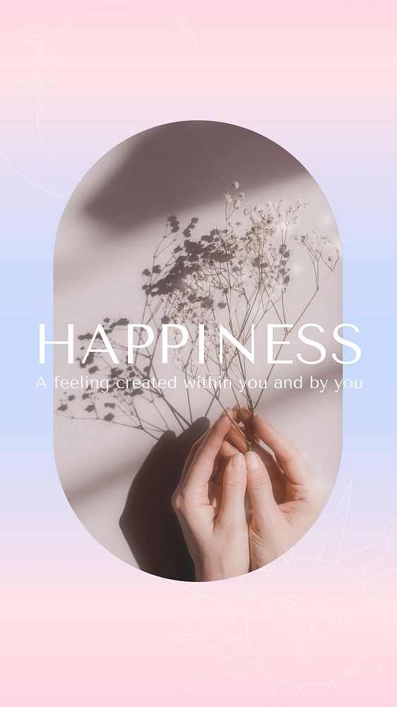 Happiness quote Facebook story template