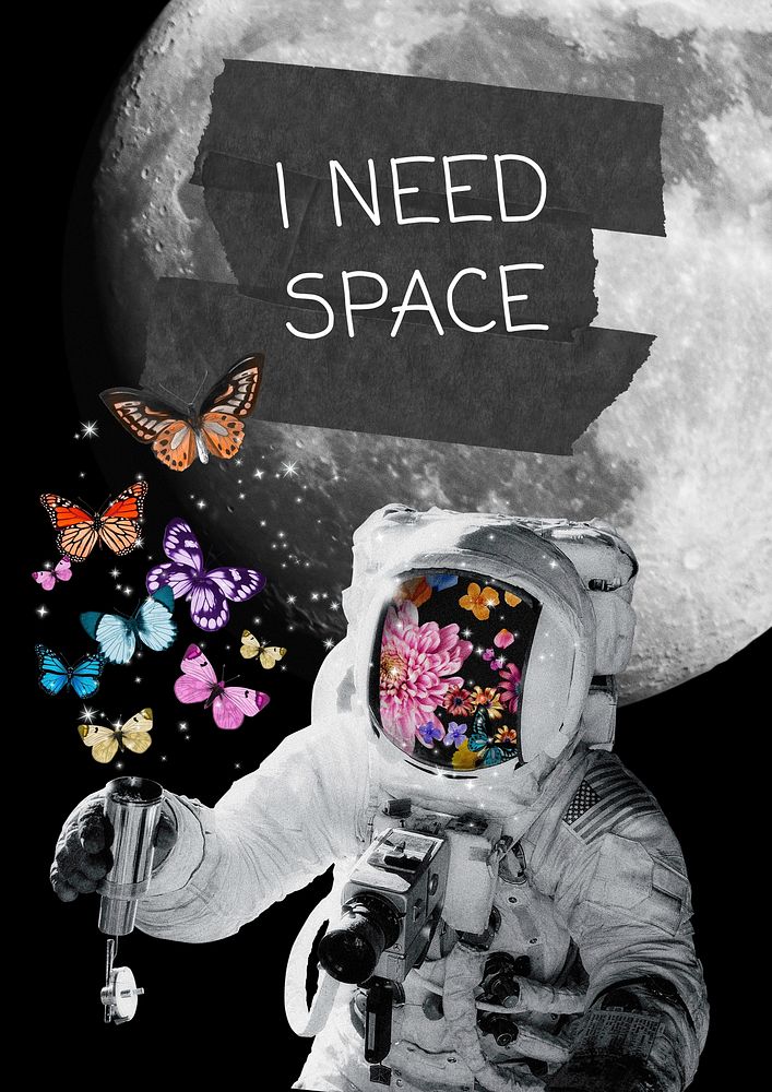 Aesthetic space poster template