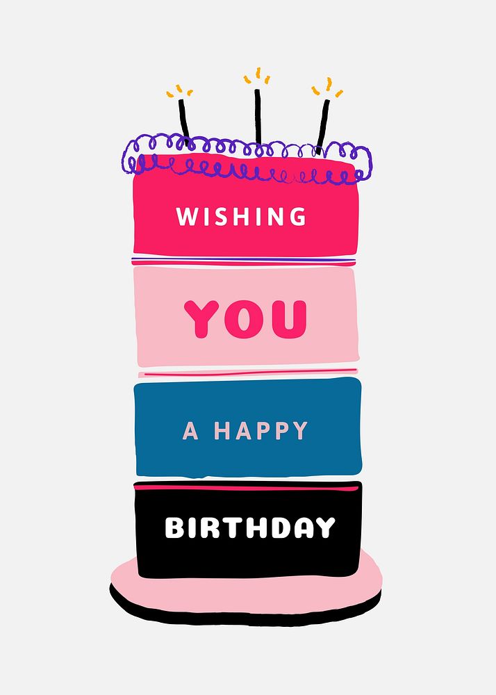 Birthday cake card template