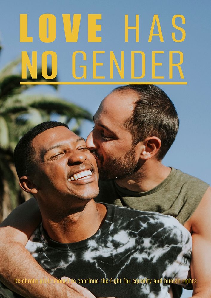LGBTQ couple poster template