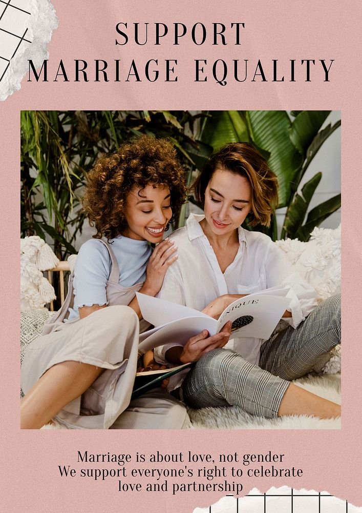 Support marriage equality poster template