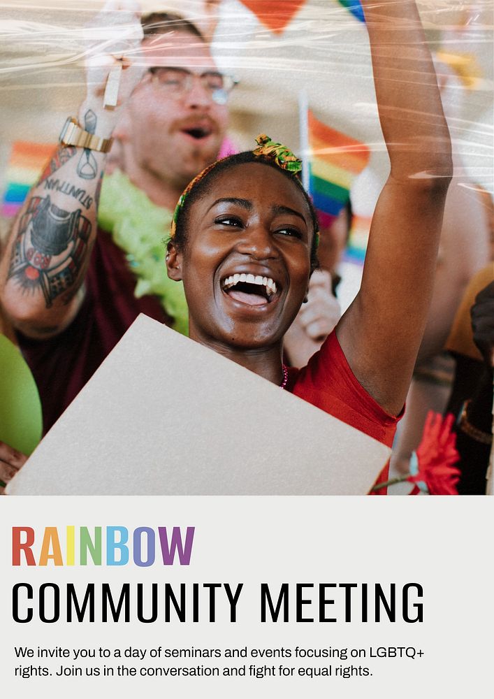 Rainbow community poster template