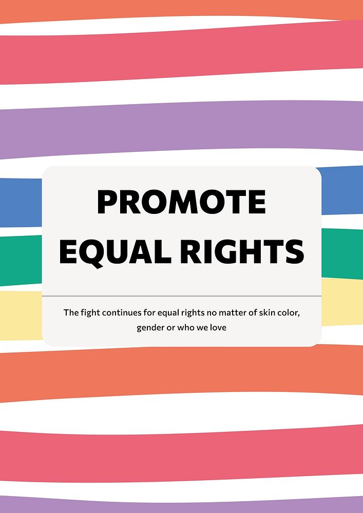 Promote equal rights poster template