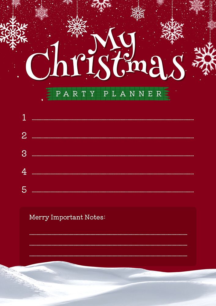 Christmas party planner poster template