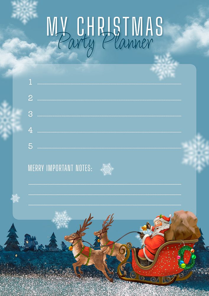 Christmas party planner poster template