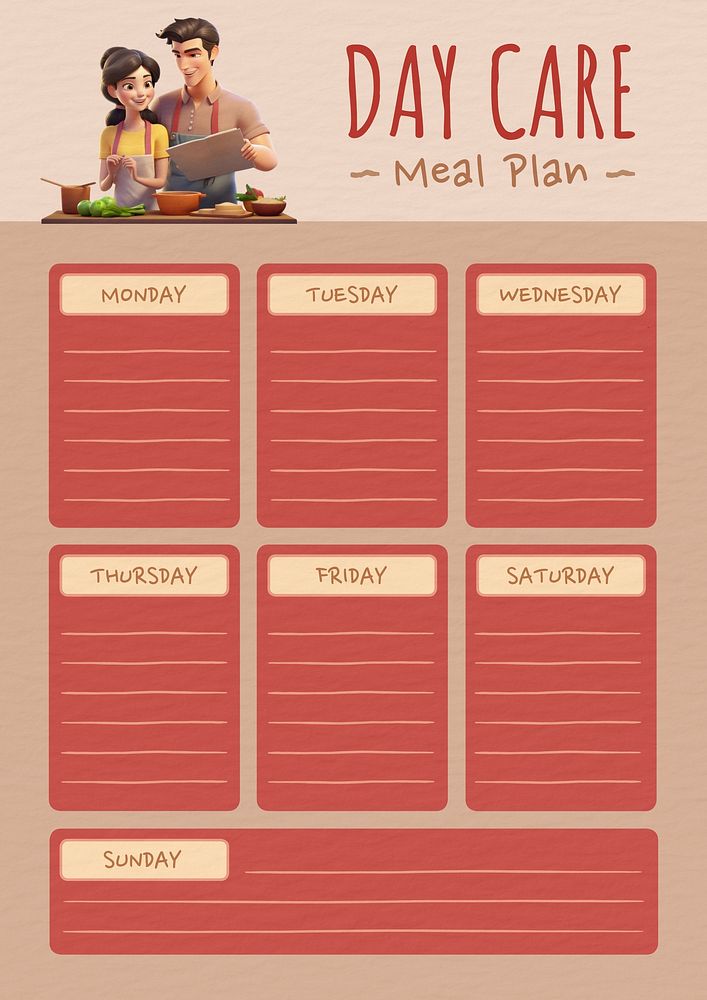 Meal planner poster template