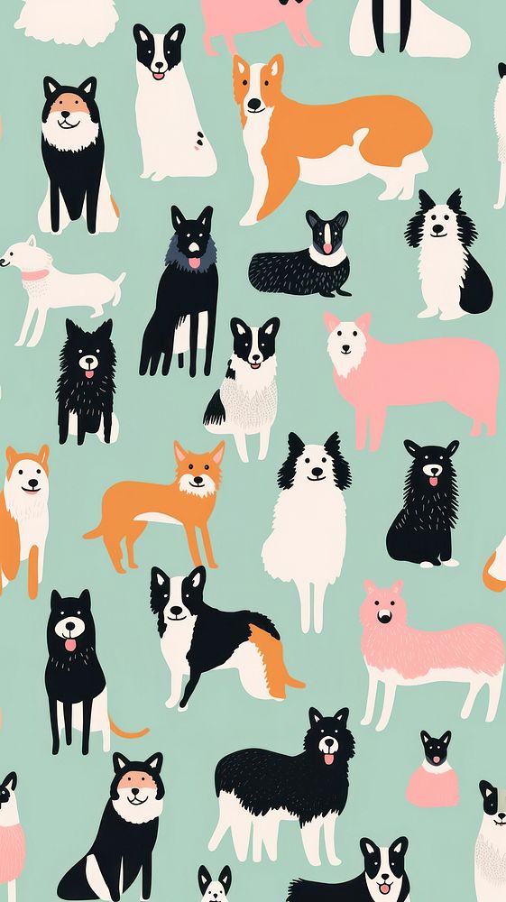 Dogs pattern backgrounds animal. AI generated Image by rawpixel.