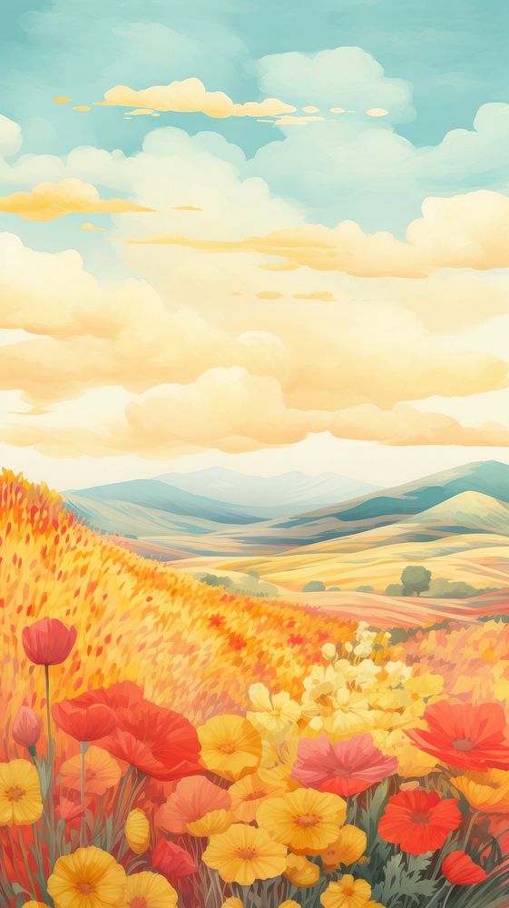 Landscape backgrounds outdoors painting. AI generated Image by rawpixel.