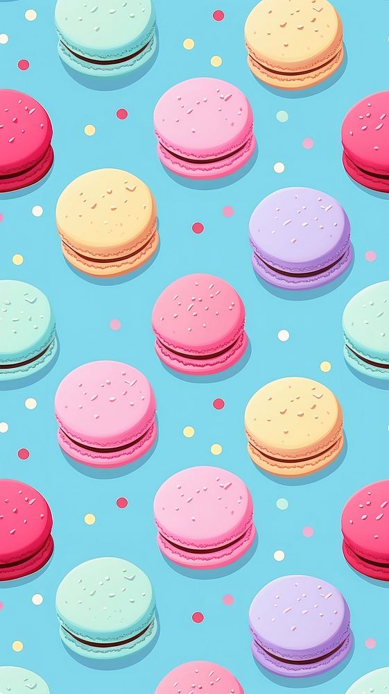 Macaroon backgrounds pattern food. AI generated Image by rawpixel.