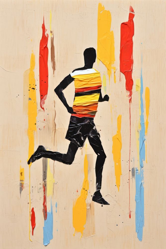 Male running art painting footwear. AI generated Image by rawpixel.