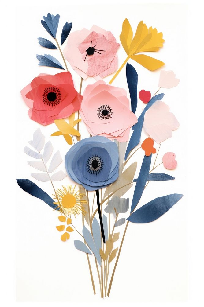 Flower bouquet art painting pattern. AI generated Image by rawpixel.