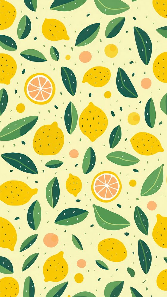 Lemon pattern plant leaf. AI generated Image by rawpixel.