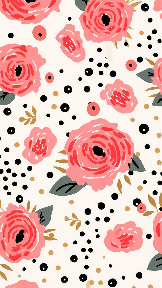 Rose Floral pattern paper art. AI generated Image by rawpixel.