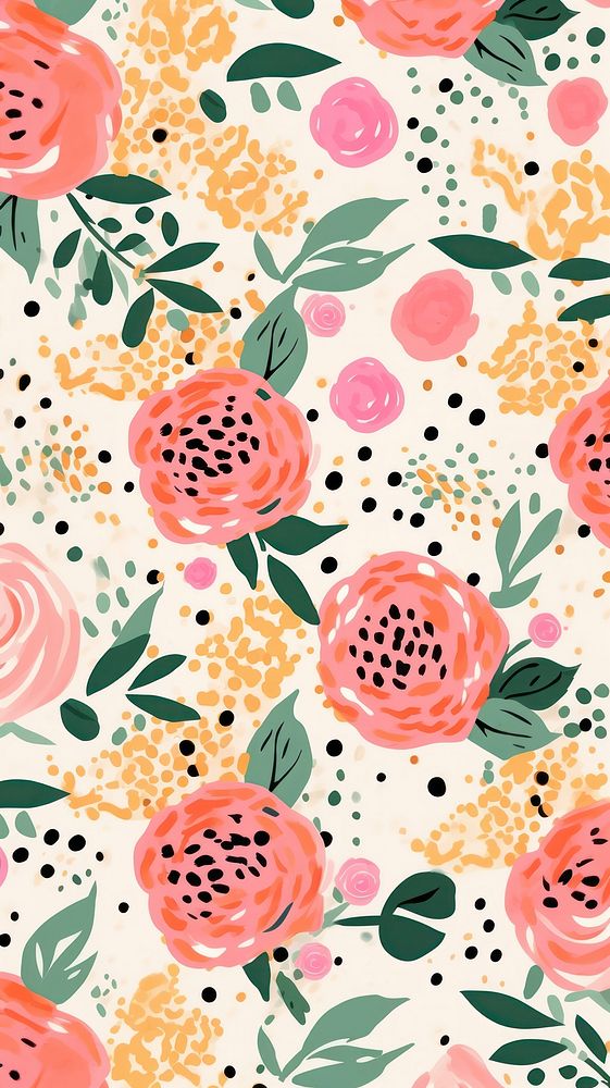 Rose Floral pattern art backgrounds. AI generated Image by rawpixel.