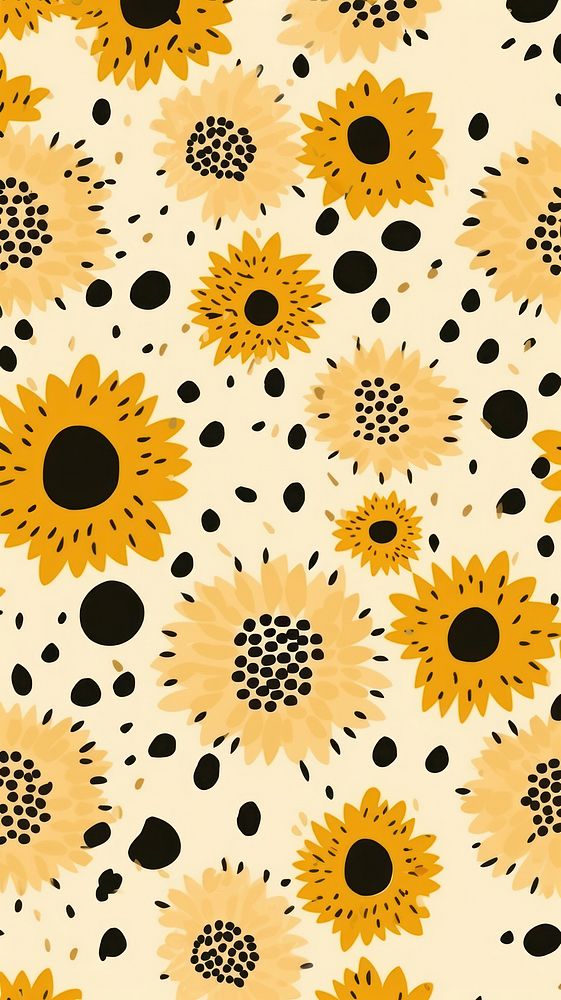 Sunflower Floral pattern plant backgrounds. AI generated Image by rawpixel.