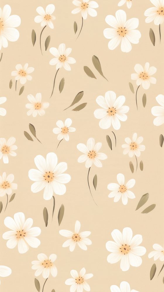 White flower pattern plant backgrounds. AI generated Image by rawpixel.