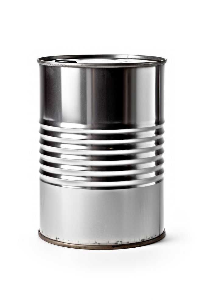 Oil barrel silver white background container. AI generated Image by rawpixel.
