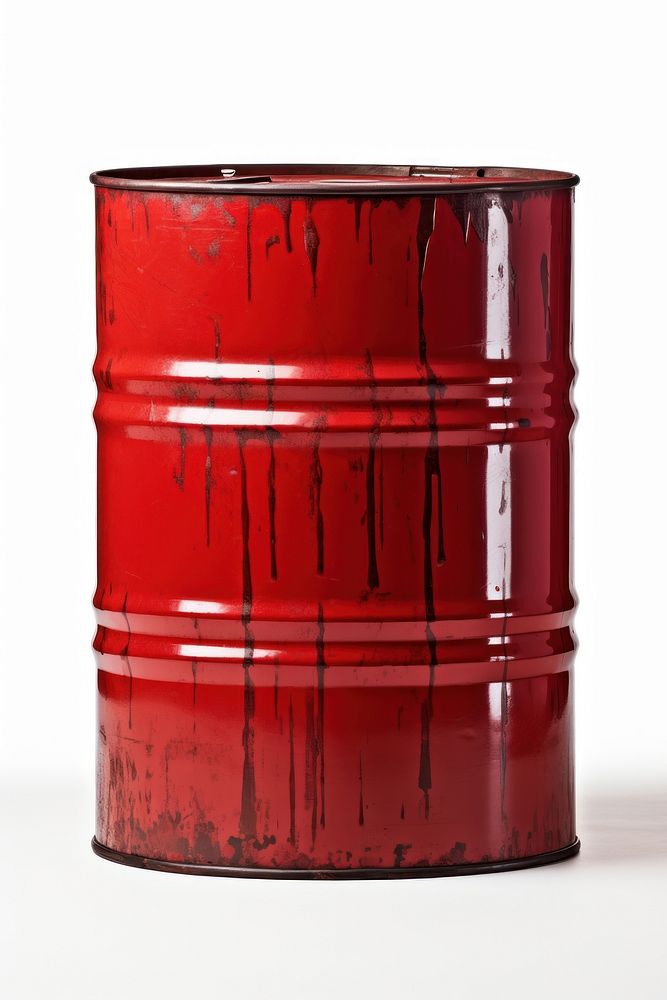 Oil barrel red white background membranophone. AI generated Image by rawpixel.