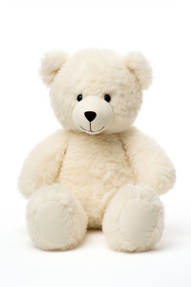 Teddy bear white toy white background. AI generated Image by rawpixel.