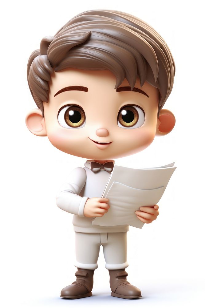 A portrait boy holding letter reading cute toy. AI generated Image by rawpixel.