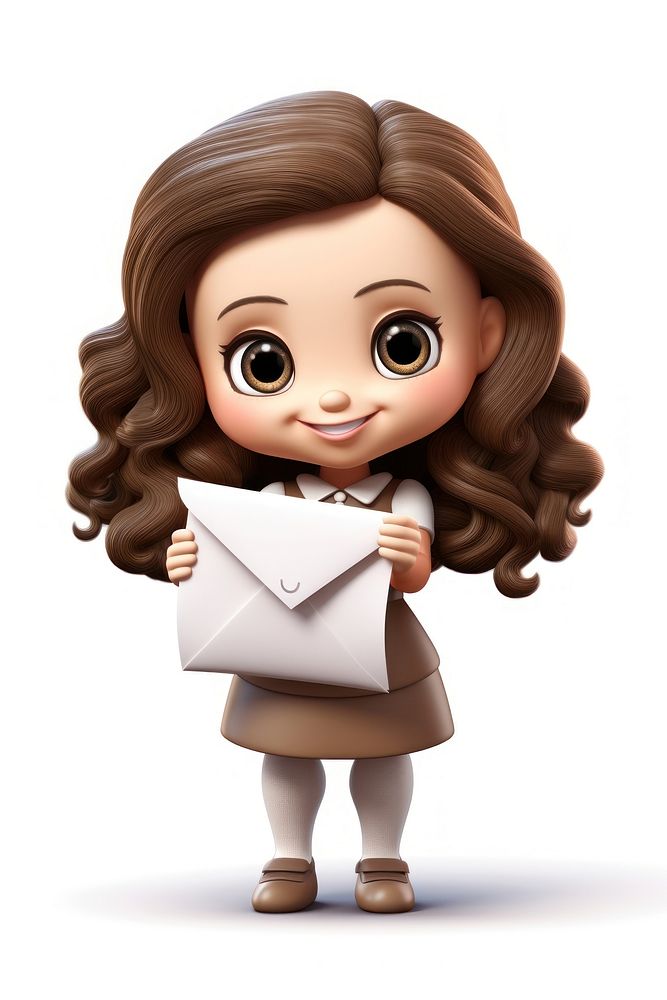 A portrait big smile woman holding letter cute toy white background. AI generated Image by rawpixel.