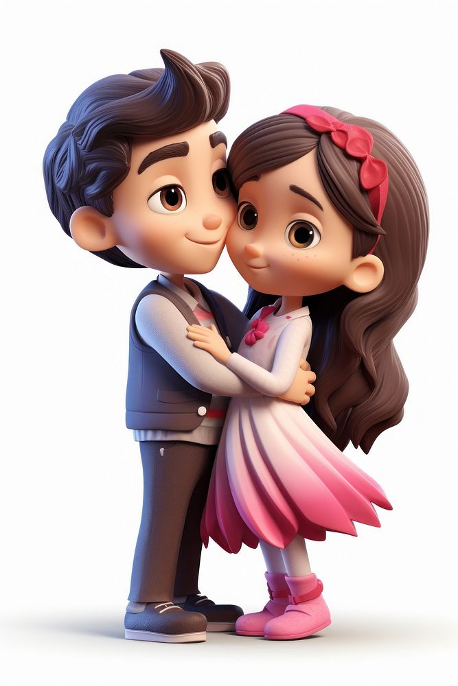 A portrait couple hugging toy white background affectionate. AI generated Image by rawpixel.